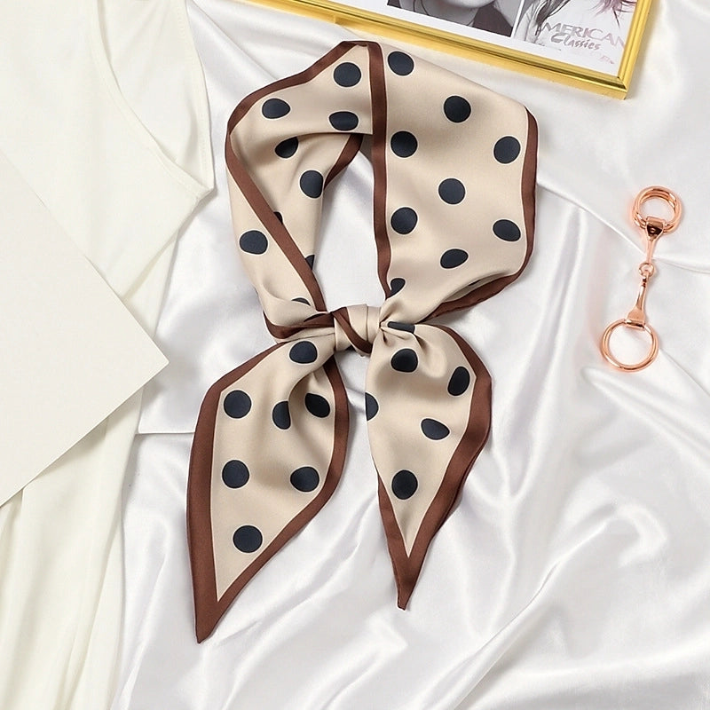 Women's Elegant Flower Satin Silk Scarf