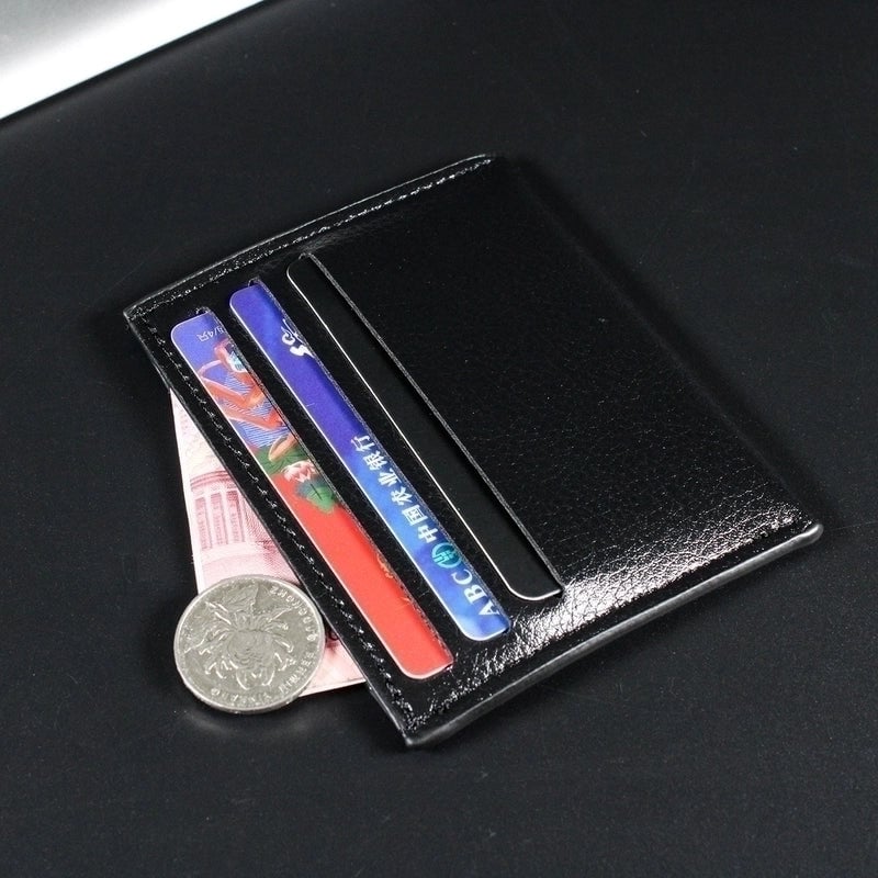 Unisex All Seasons Pu Leather Solid Color Vintage Style Square Open Card Holder