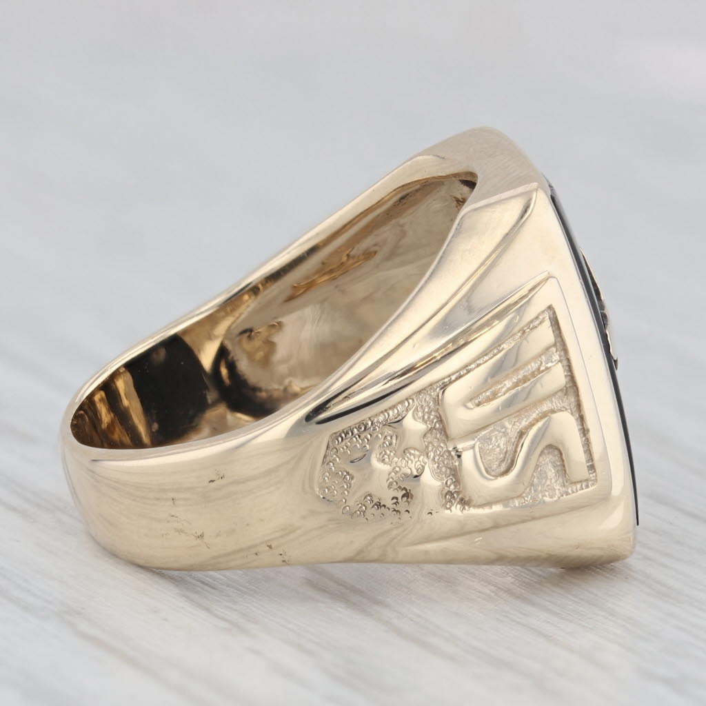 Vintage Air Force Onyx Signet Ring 10k Yellow Gold Size 8.5 US Military