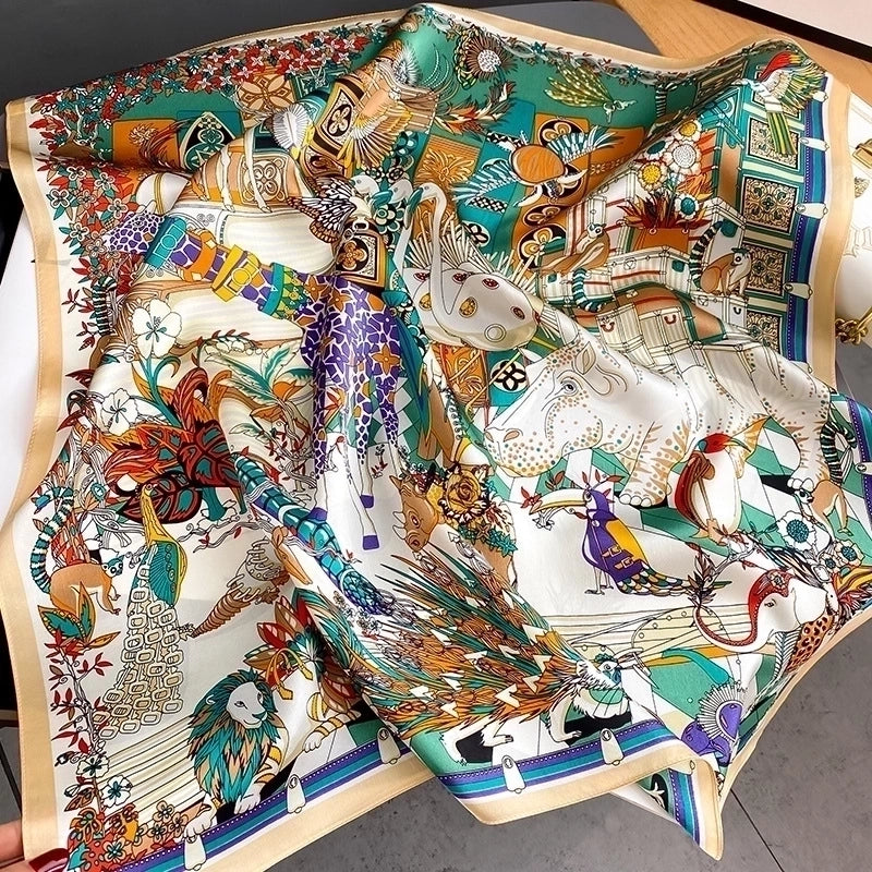 Women's Elegant Animal Silk Silk Scarf