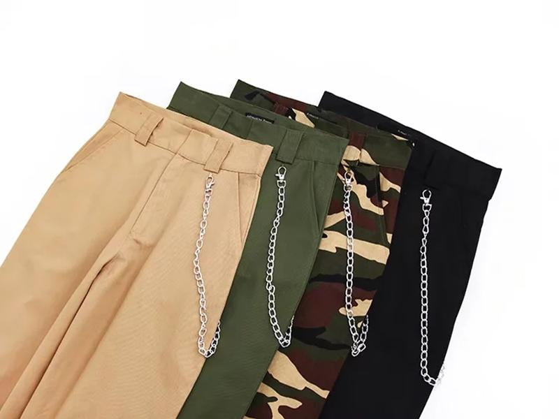 High Waisted Straight Trouser With Chain