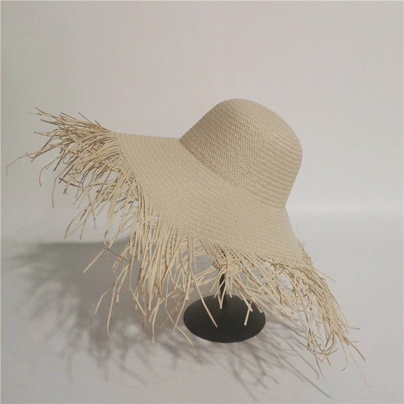 Women's Pastoral Minimalist Solid Color Big Eaves Sun Hat