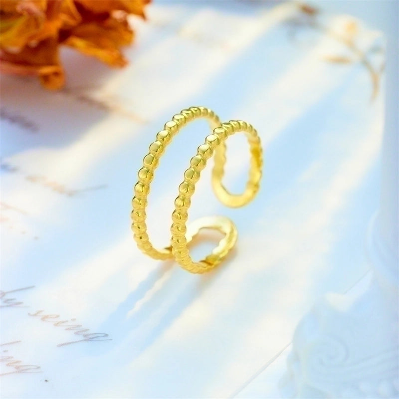 Basic Cross Star 304 Stainless Steel 18K Gold Plated Gold Plated Stainless Steel Rings