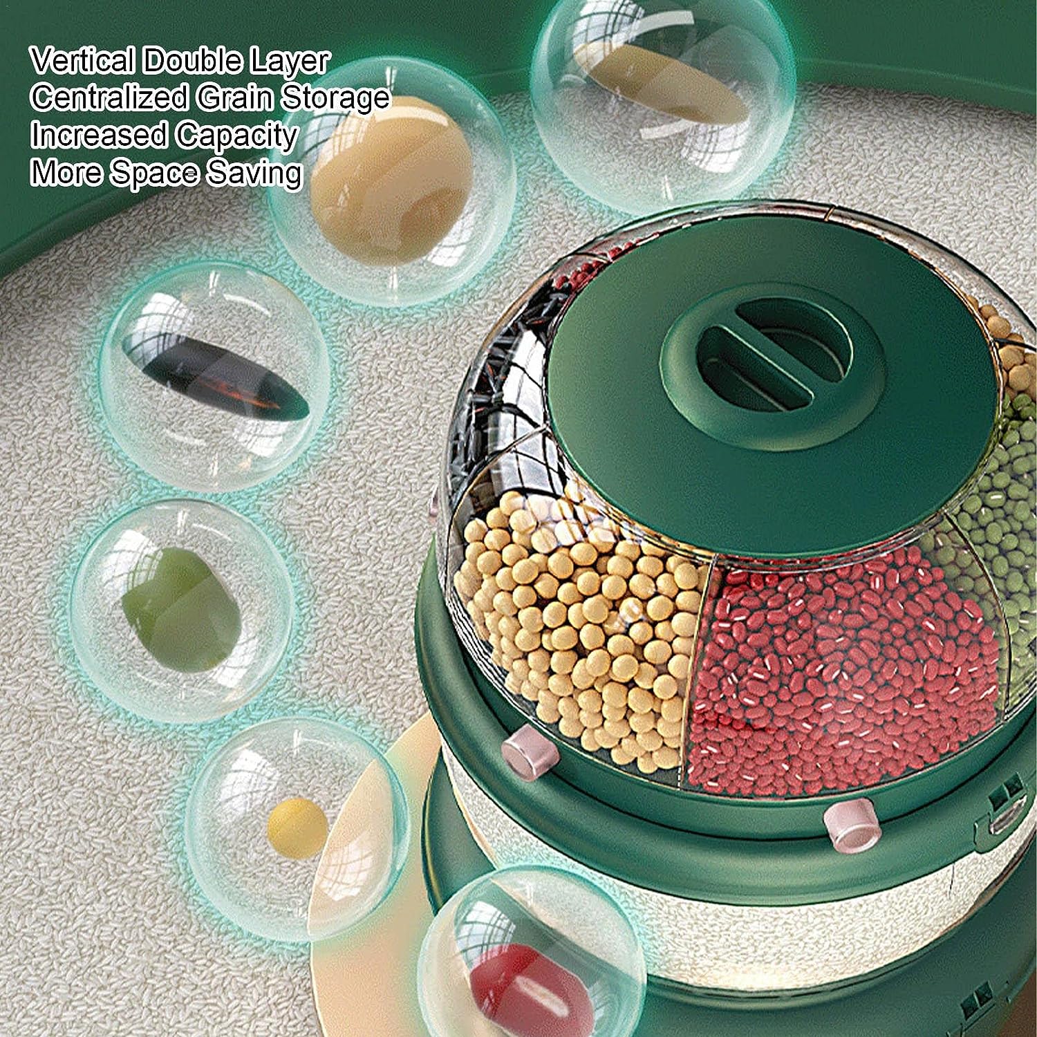 Rotatable Rice Dispenser - Rice Storage Container. Household Grain Dispenser Bucket