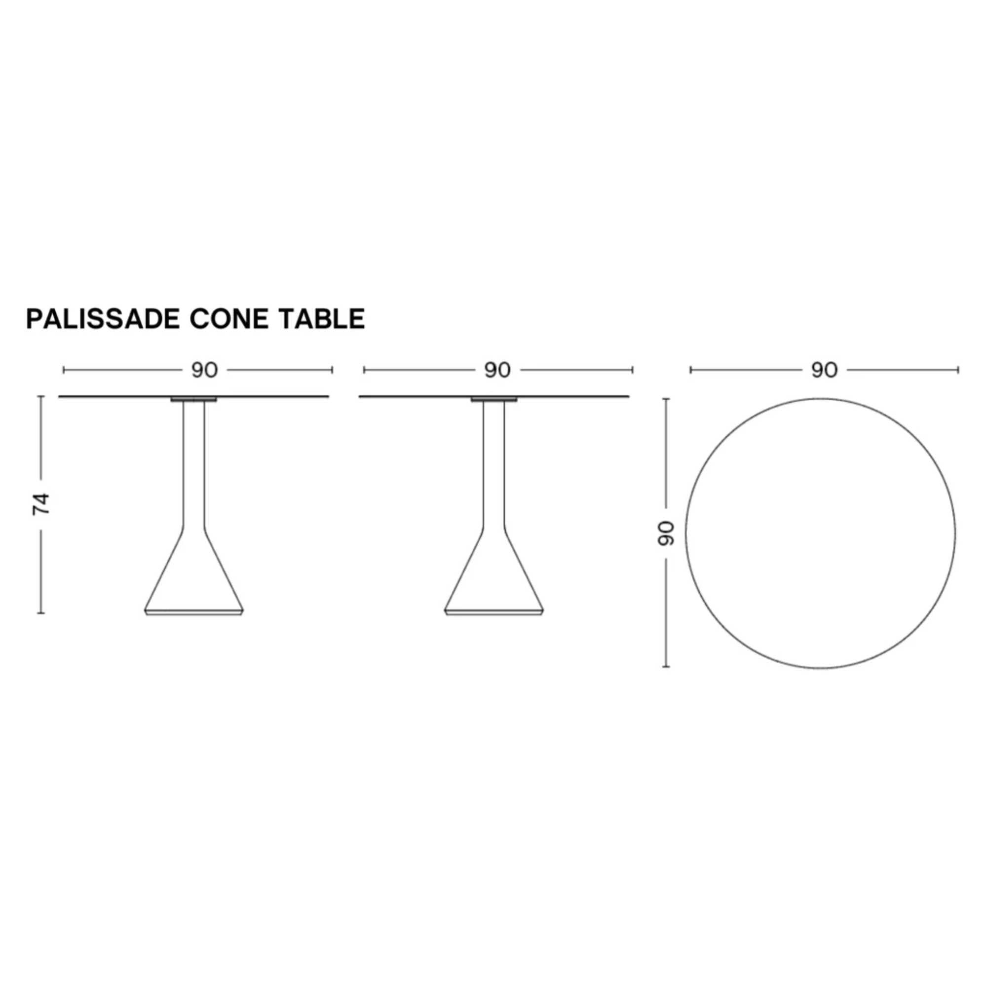 Palissade cone table 90 & Elementaire chair Outdoor Cafe set