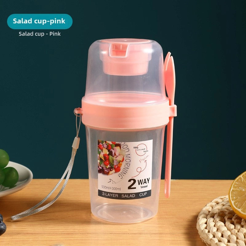 Net Red Salad Cup Light Food Fat Reduction Portable Cup Fruit Oatmeal Yogurt Cup Breakfast Salad Cup Fitness Salad Cup