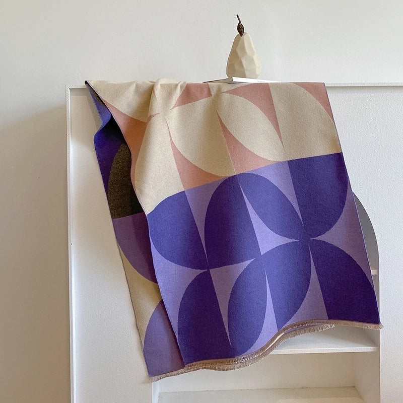 Women's Minimalist Color Block Imitation Cashmere Scarf