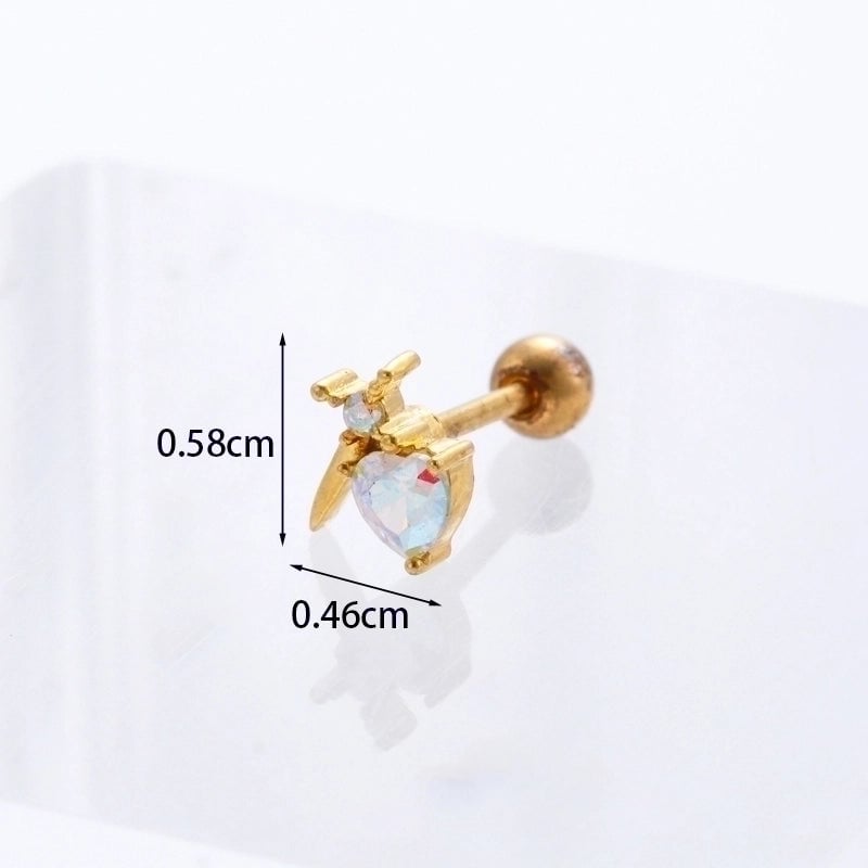 Ear Cartilage Rings & Studs Geometric Copper Plating Artificial Gemstones