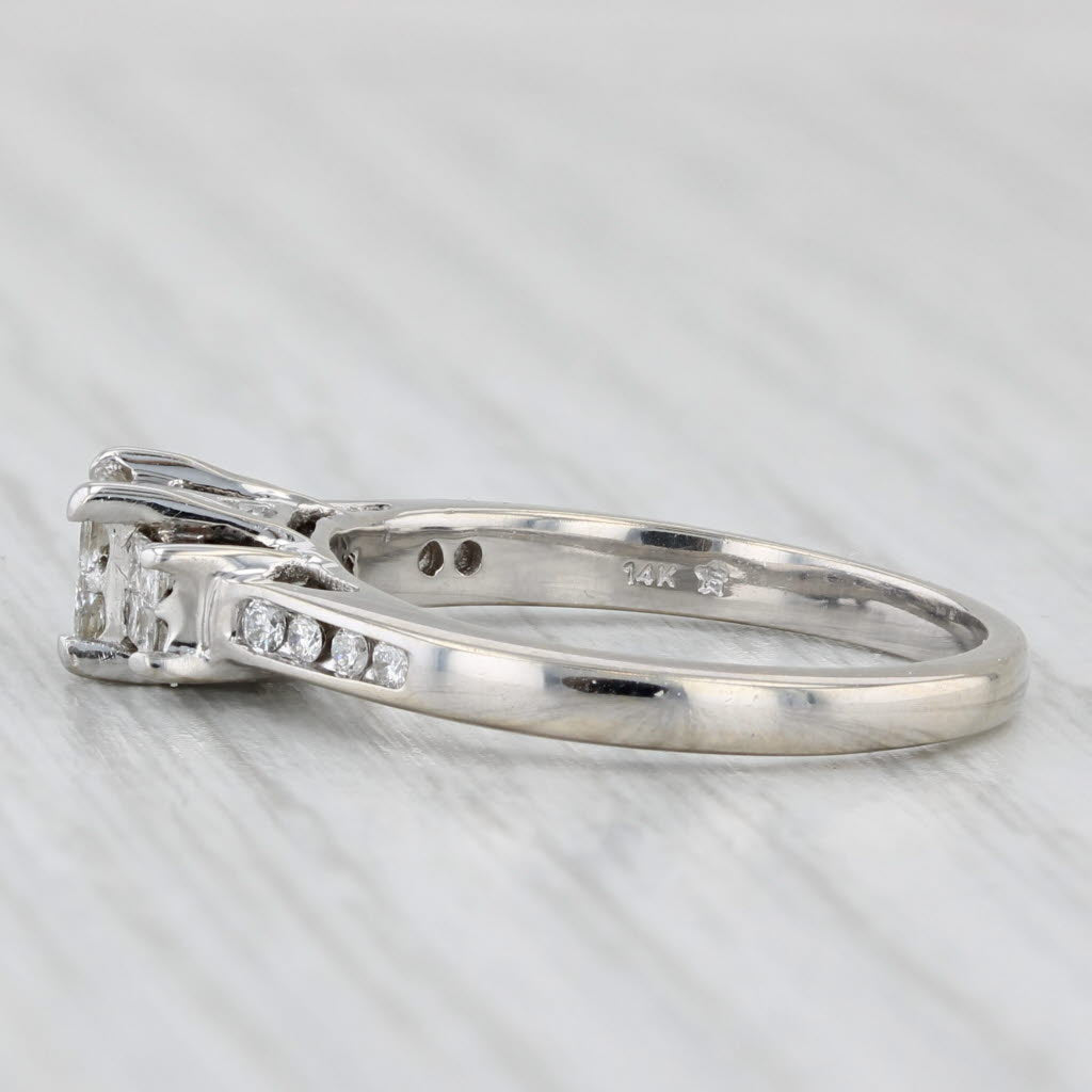0.42ctw Princess Diamond Engagement Ring 14k White Gold Size 7