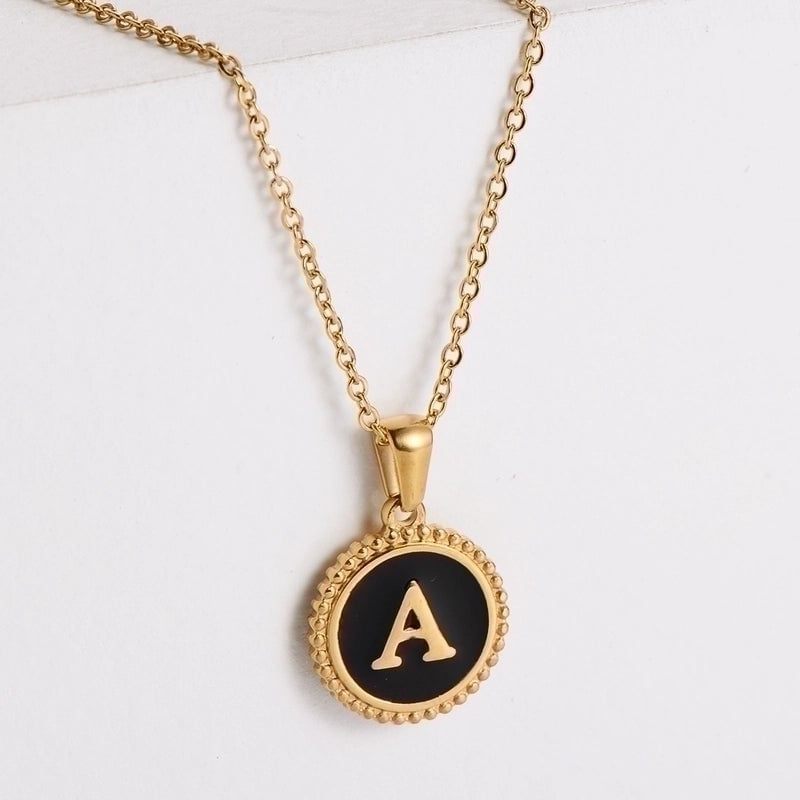 Fashion Letter 304 Stainless Steel No Inlaid 18K Gold Plated Plating Stainless Steel Necklaces