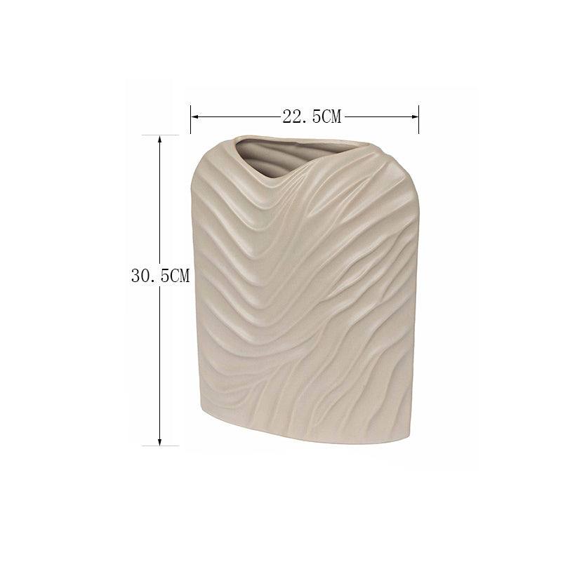 Waves Ceramic Vase - Beige