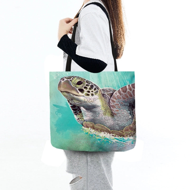 Women's Medium Polyester Animal Vacation Beach Square Open Tote Bag