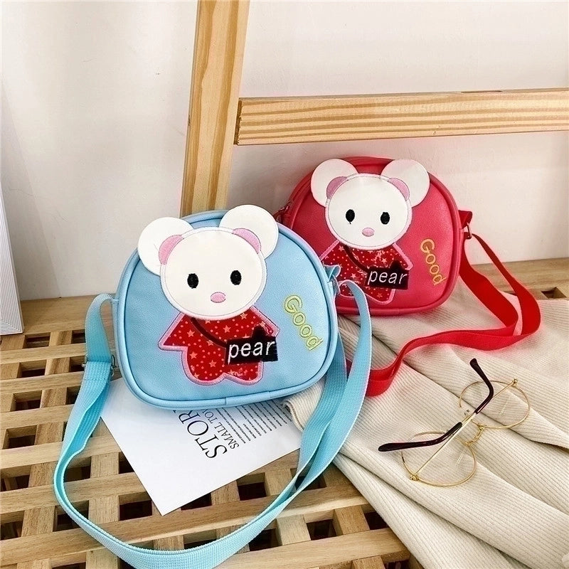 Kid'S Pu Leather Animal Cartoon Cute Semicircle Zipper Crossbody Bag