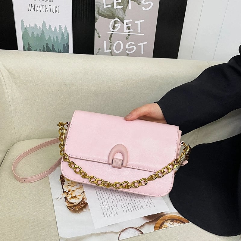 Women's Medium Pu Leather Solid Color Vintage Style Classic Style Square Flip Cover Crossbody Bag