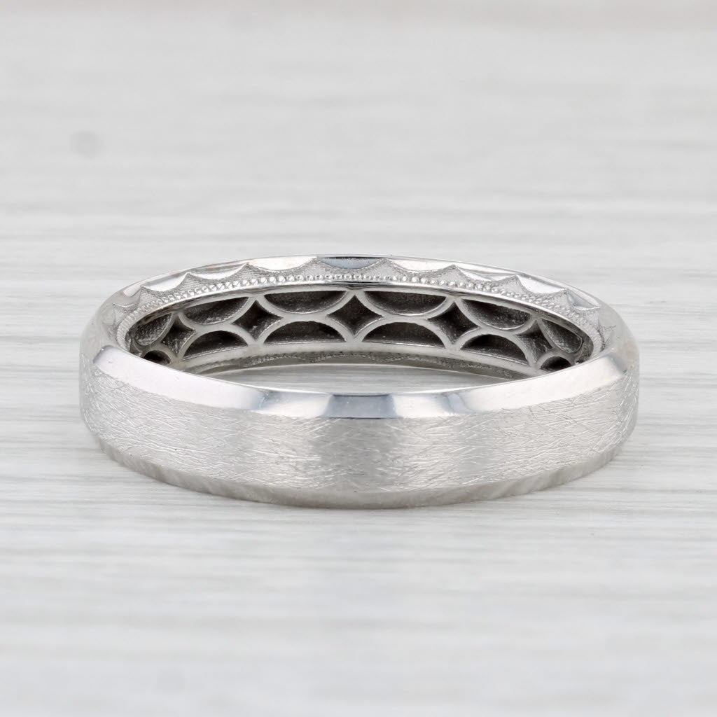 New Tacori Men's Wedding Band Brushed 18k White Gold Size 10.5 Ring