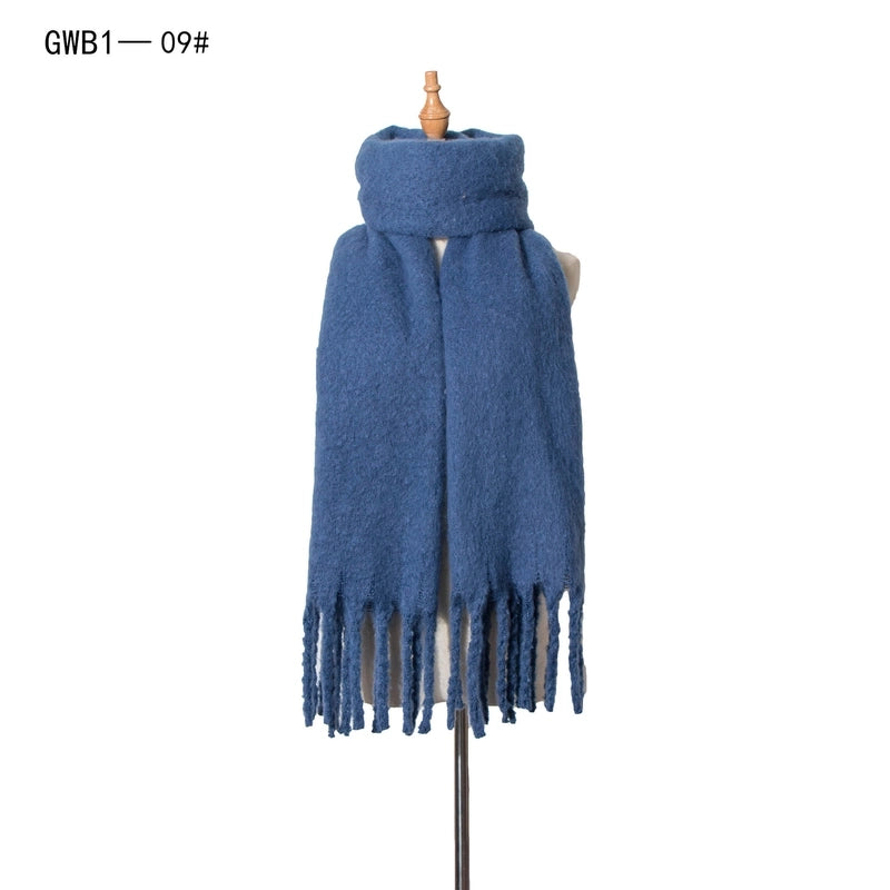 Women's Vintage Style Solid Color Polyester Scarf