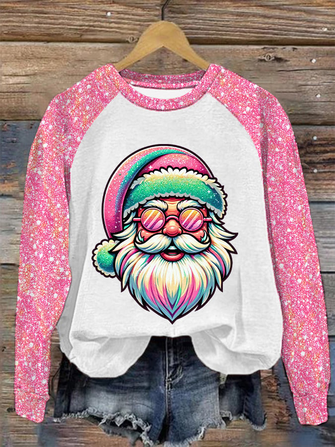 Women's Santa Casual Raglan Sleeve Sweatshirt