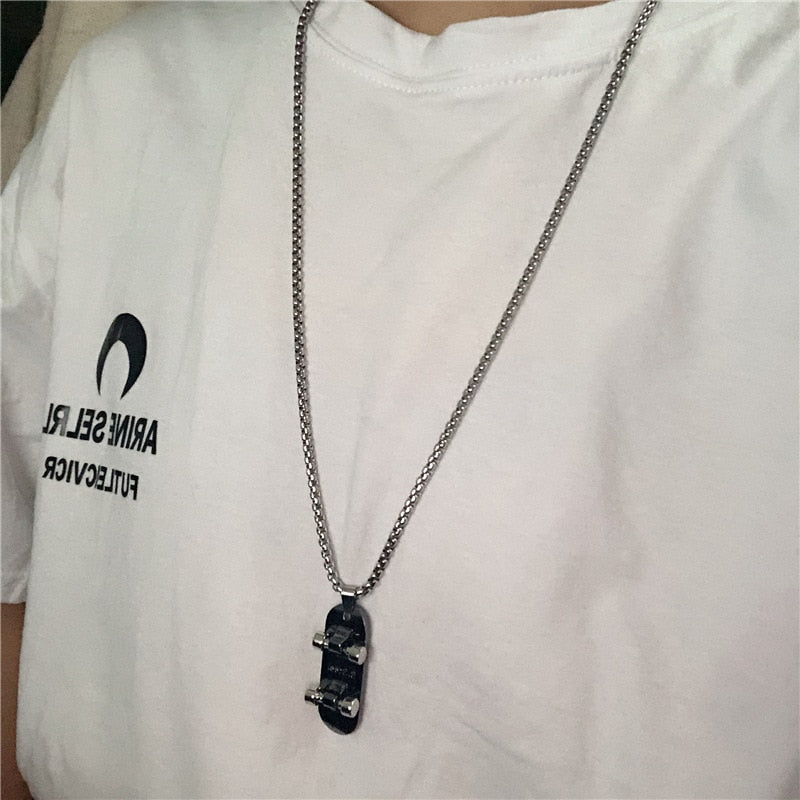 Steel Skateboard Necklace