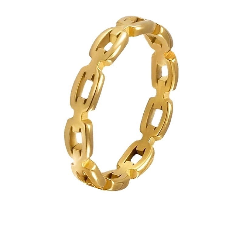 Minimalist Geometric Titanium Steel Rings