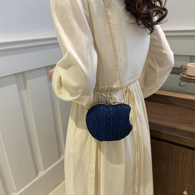 Black Gold Silver Special Solid Color Round Evening Bags