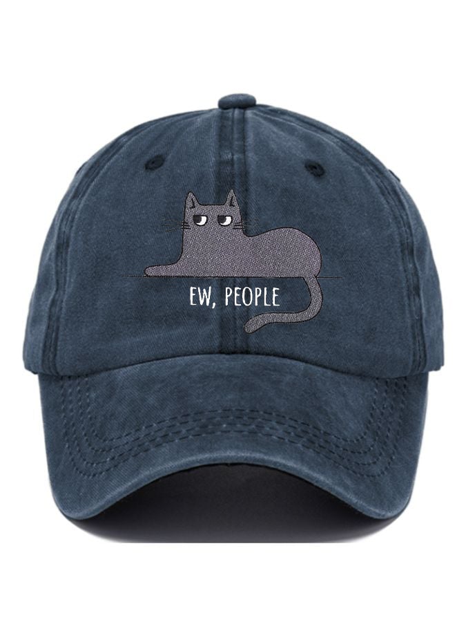 Cute Black Cat Printed Hat