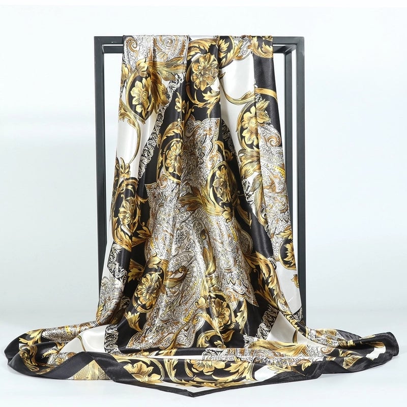 Women's Vintage Style Ethnic Style Printing Polyester Satin Silk Scarf Kerchief
