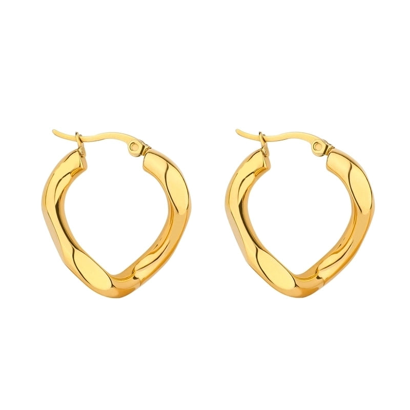 INS Style Geometric Polishing Plating Stainless Steel Gold Plated Earrings