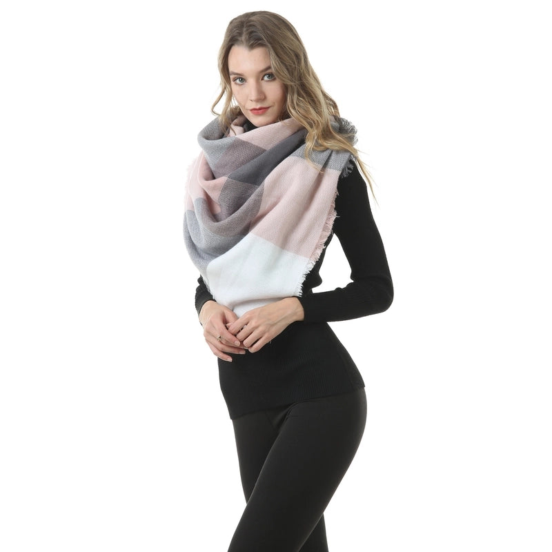 Autumn And Winter Plaid Square Extensive Warm Cashmere Scarf Women's Scarf