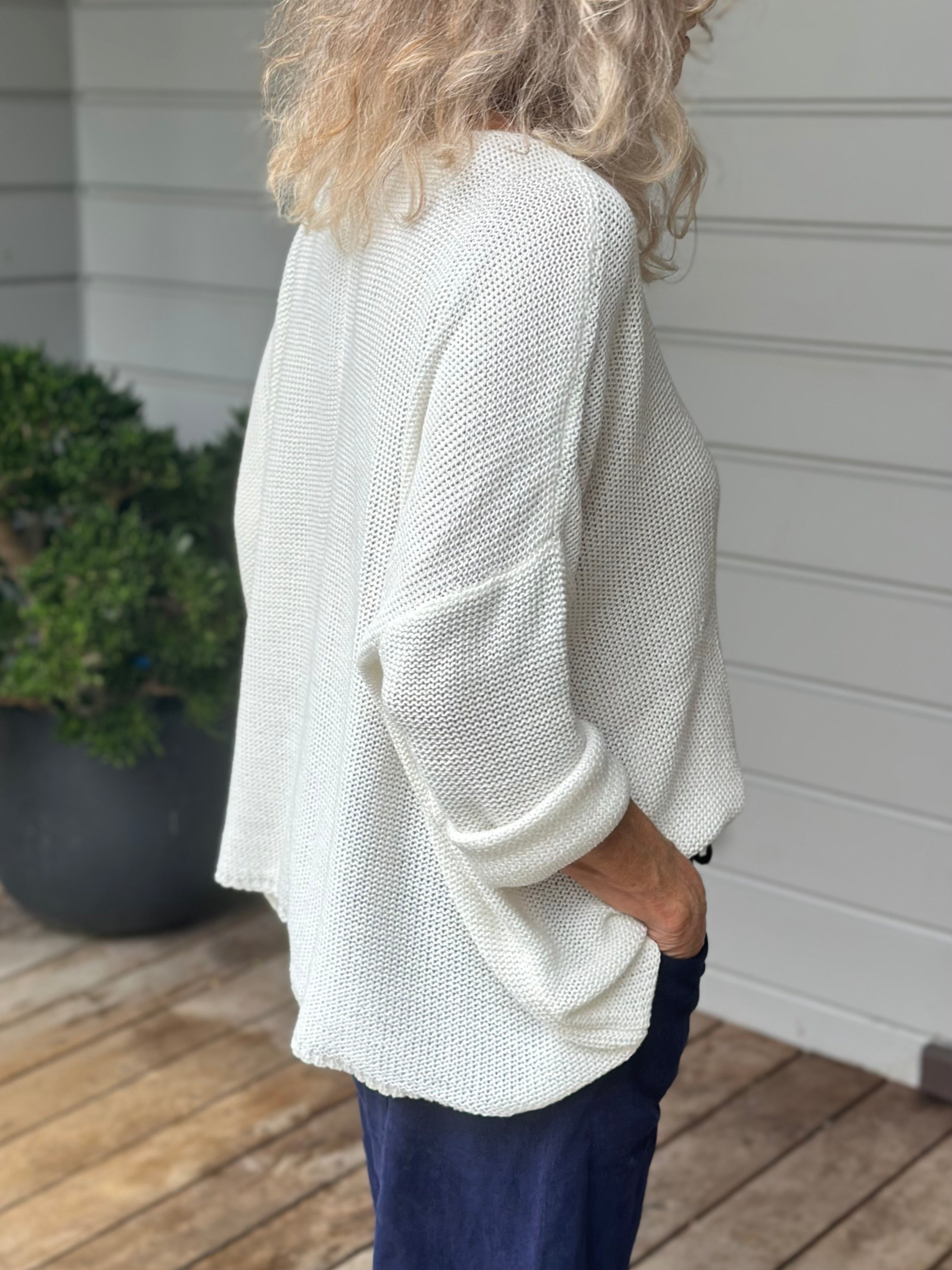 warm white cotton knit