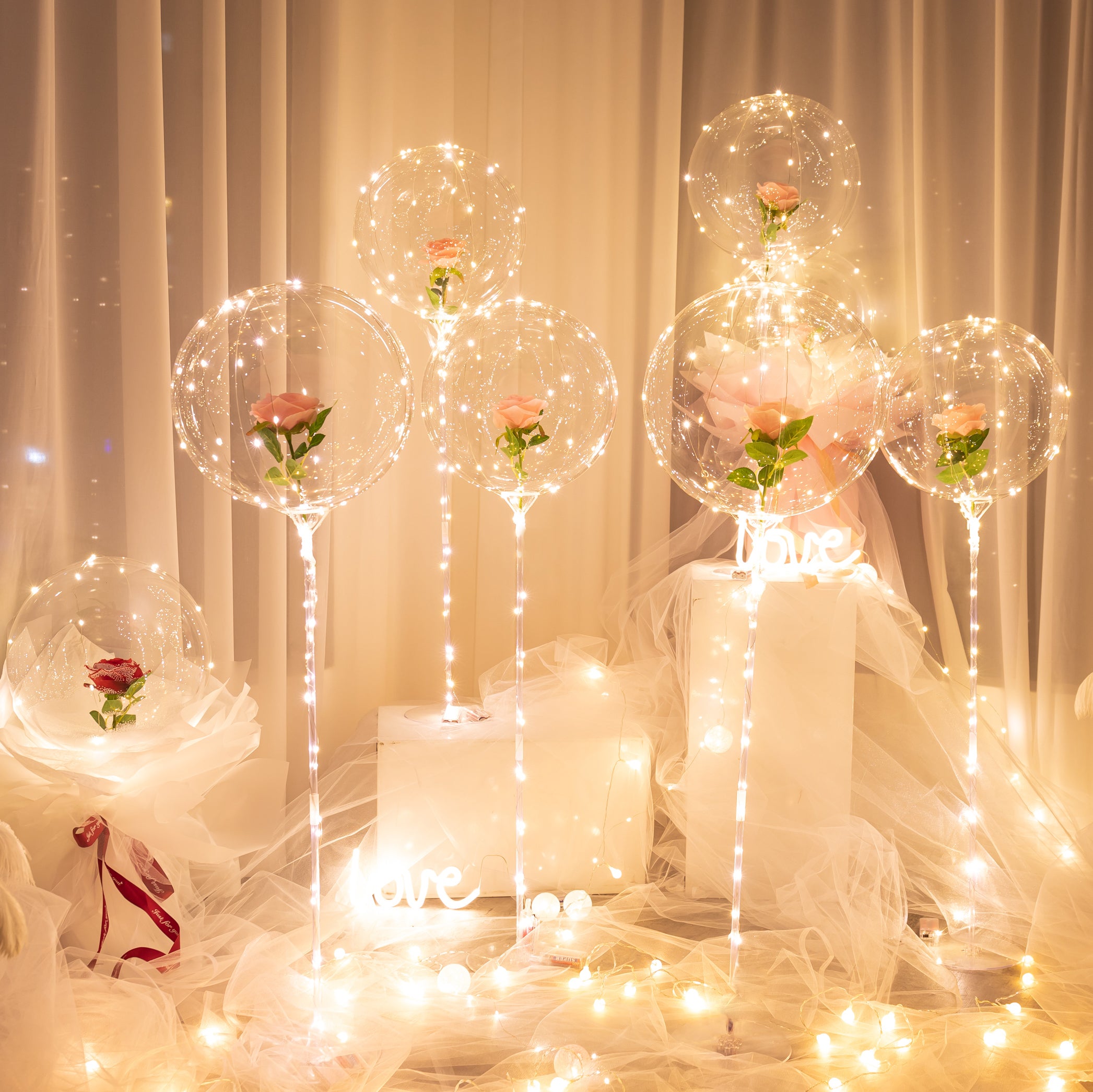 LED BALLOON ROSE BOUQUET( 2 Pcs)