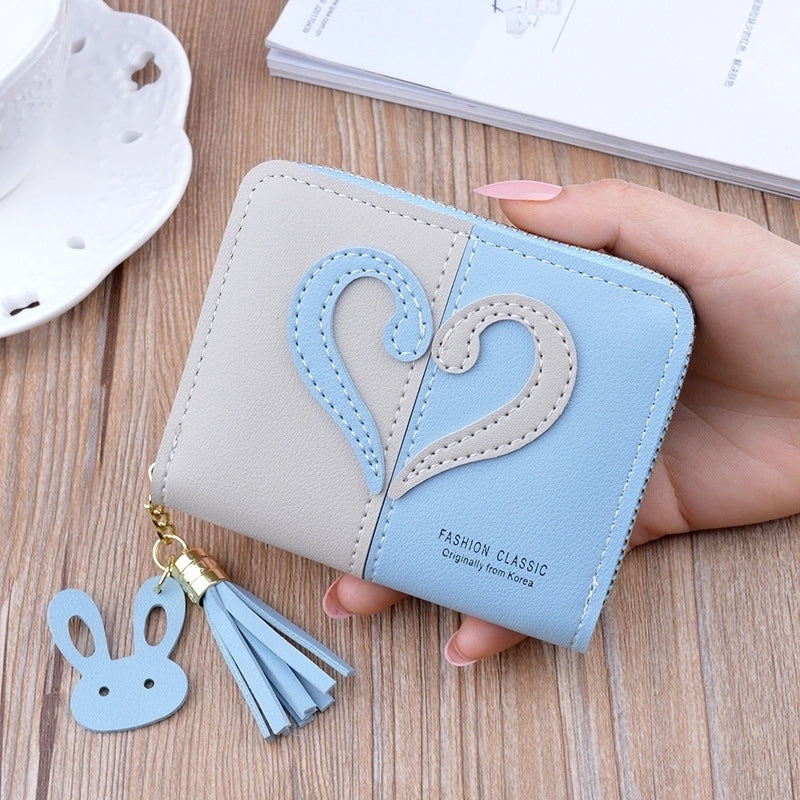 Women's Heart Shape Pu Leather Zipper Coin Purses