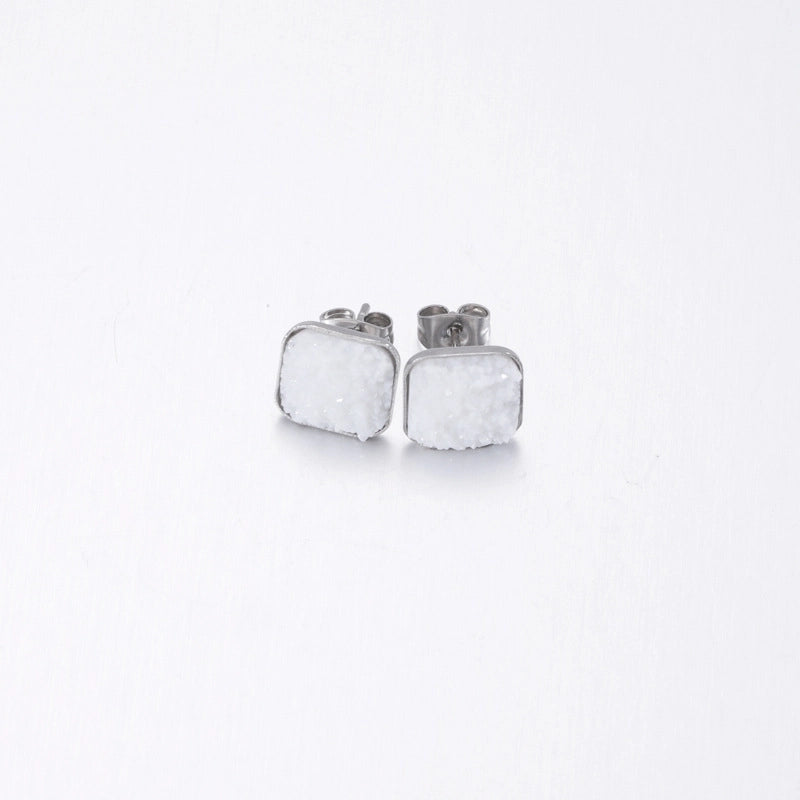 5 Pieces Elegant Minimalist Geometric Plating Inlay Stainless Steel Resin None Ear Studs