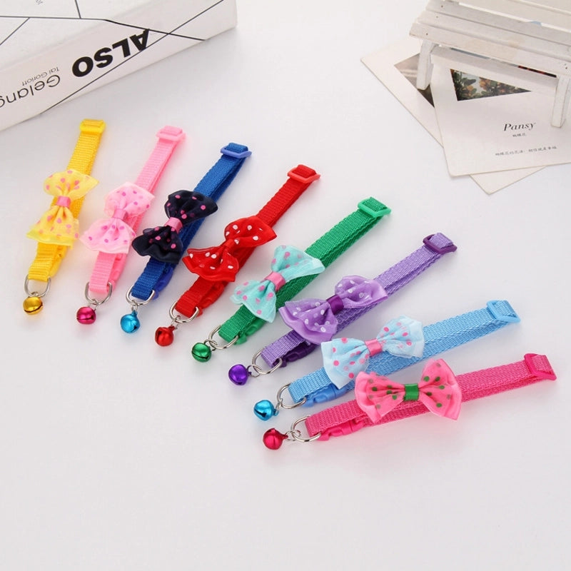 Cute Polypropylene Fiber Polka Dots Bow Knot Pet Collar