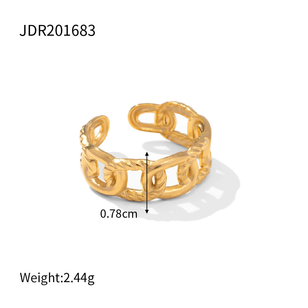 Diamond Titanium Steel Ring Female Niche Design Ring First Stainless Steel Ring