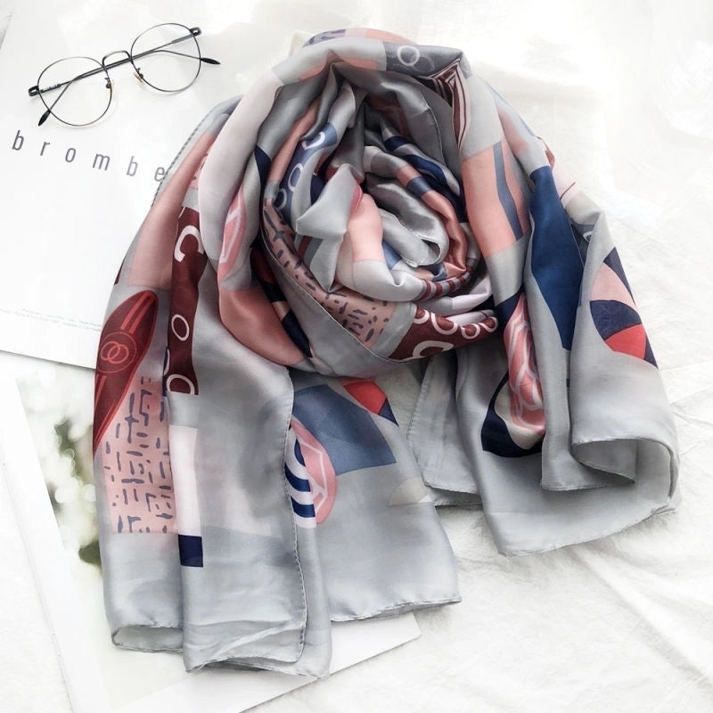 Women's Streetwear Gradient Color Satin Printing Scarves & Gloves