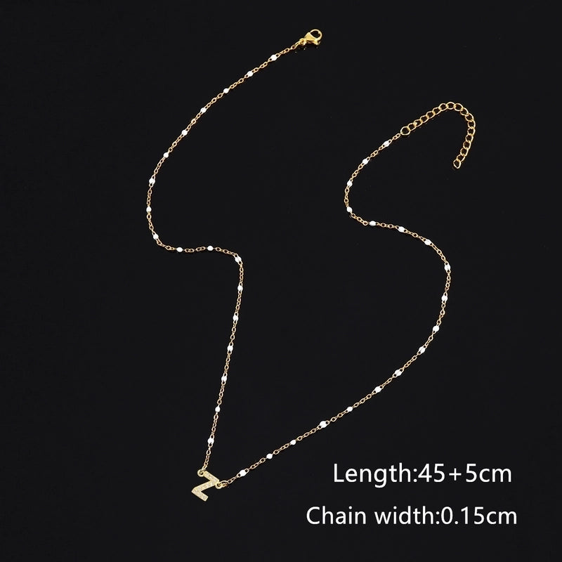 50 Pieces 201 Stainless Steel Copper Letter Pendant Necklace