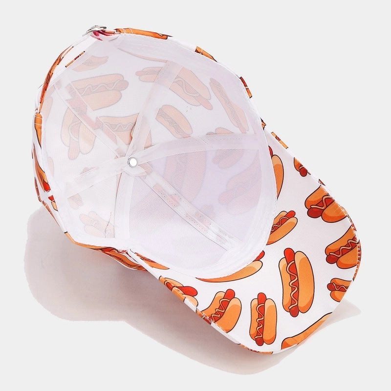 Women's Minimalist Classic Style Color Block Printing Curved Eaves Baseball Cap