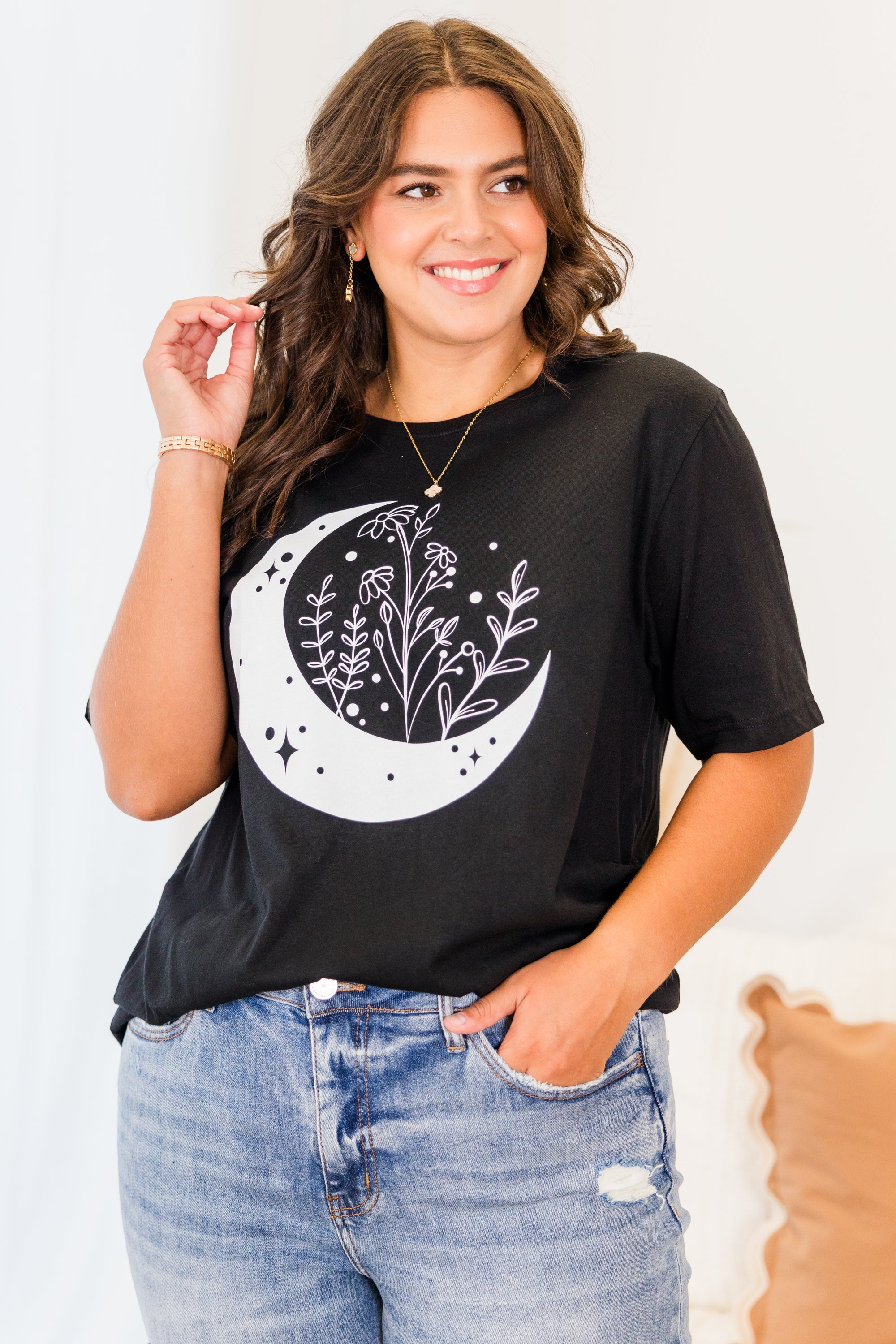 Moonlit Gardens Tee. Black