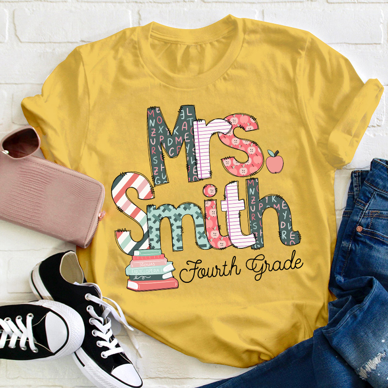 Personalized Prints Teacher T-Shirt