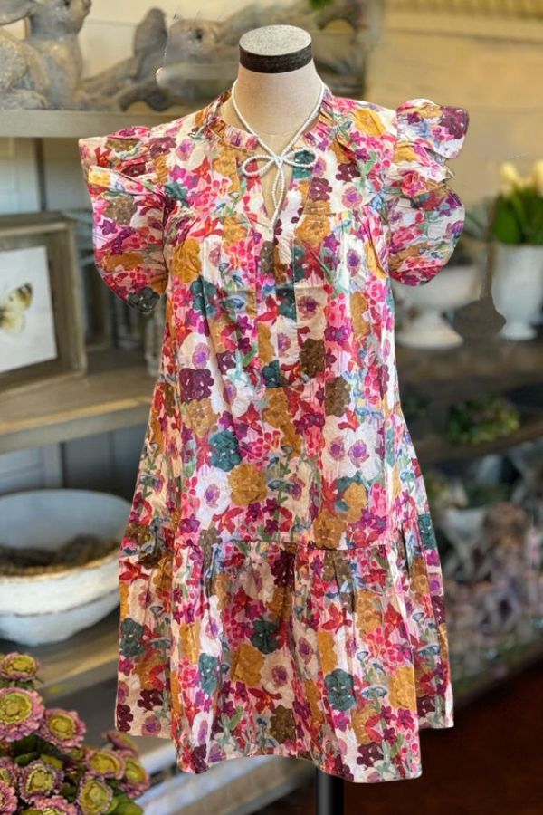 Colorful Floral Printed Dress