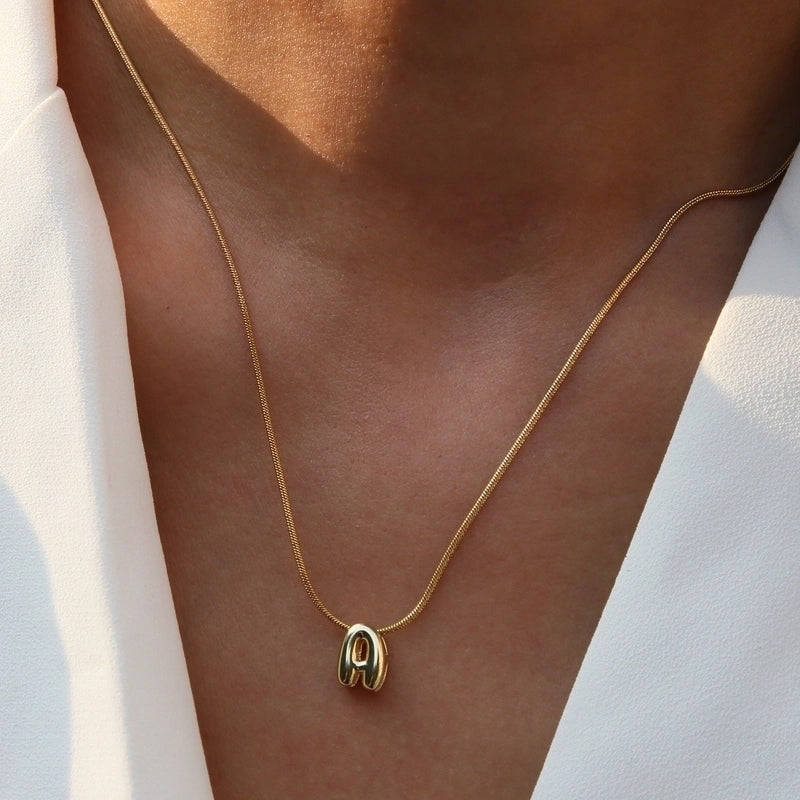 Basic Modern Style Classic Style Letter 304 Stainless Steel Brass Plating Pendant Necklace