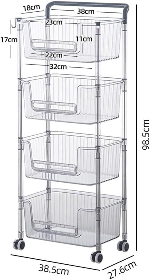 4 Tier Utility Storage Cart. Storage Cart For Kitchen. Bathroom. Office. Laundry. Makeup