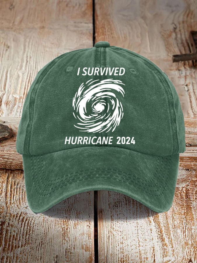 'I Survived Hurricane 2024' print hat