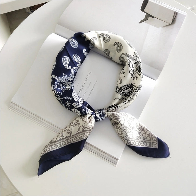 Women's Elegant Sweet Printing Satin Printing Silk Scarf