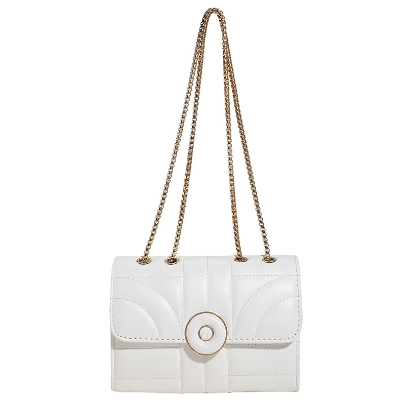 Women's Pu Leather Solid Color Elegant Square Magnetic Buckle Shoulder Bag Crossbody Bag