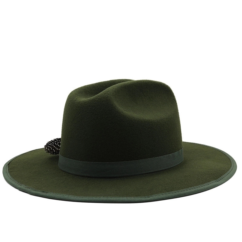 Unisex Cowboy Style Solid Color Fedora Hat
