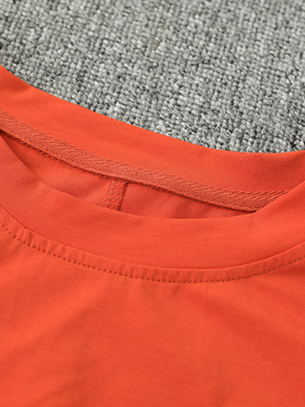 Loose Short Sleeves Split-Joint Round-Neck T-Shirts Tops