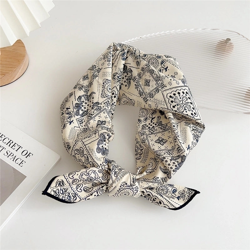 Women's Minimalist Flower Cotton And Linen Printing Scarf