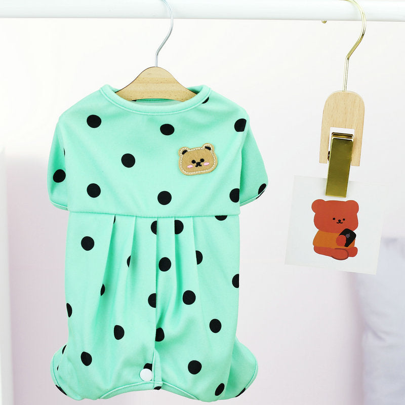 Belly Protecting Polka Dot Dog Jumpsuits