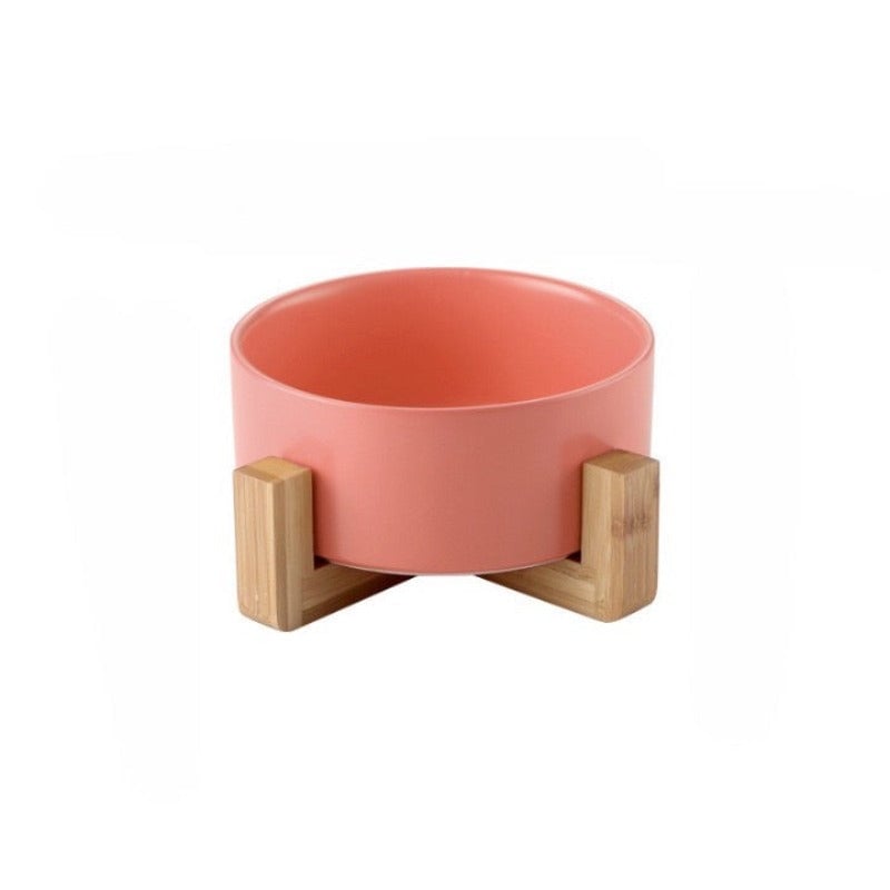Pet Bowl With Wood Stand